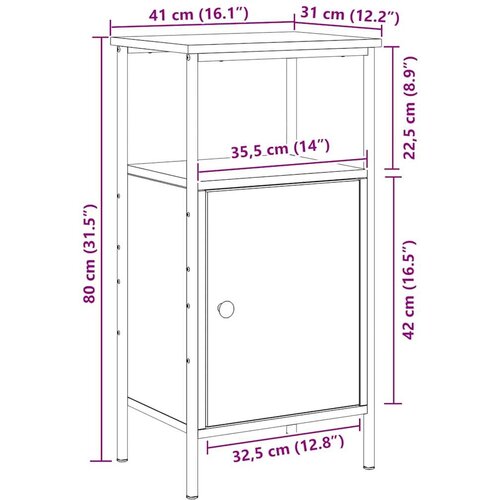 VidaXL Noćni ormarići 2 kom Artisan hrast 41x31x80 cm izrađeno drvo Slike