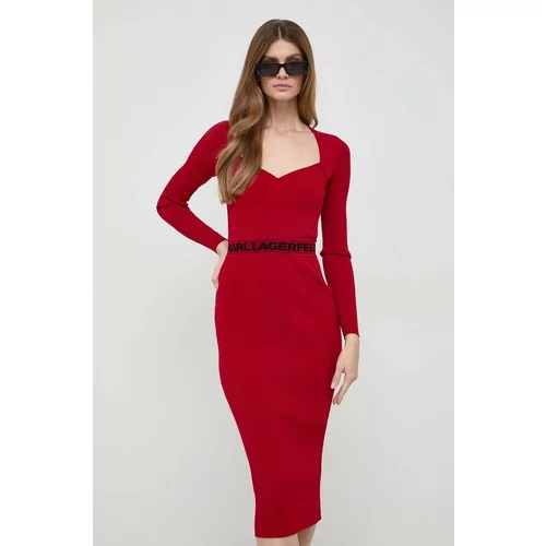 Karl Lagerfeld Obleka rdeča barva