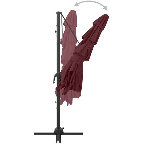  Suncobran s 4 razine i aluminijskom &amp;scaron;ipkom bordo 250 x 250 cm Slike