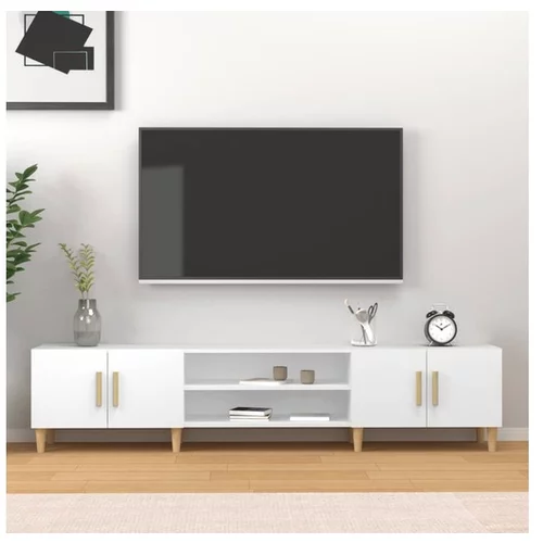  TV omarica bela 180x31,5x40 cm inženirski les