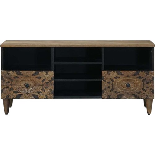  ormar s ladicama Smeđa 100 x 33 5 x 46 cm Čvrsto drvo manga Slike