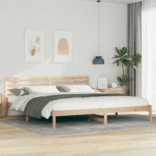  Krevetna konstrukcija Smeđa 200 x 220 cm Čvrsto borovo drvo Cijene