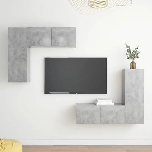  4-dijelni set TV ormarića siva boja betona od iverice