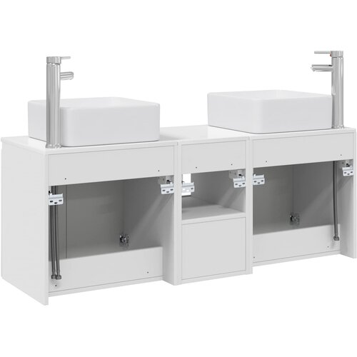 Set ormarića za kupaonicu 3 kom. Bijela visokog sjaja 53 x 35 x 63 cm Slike