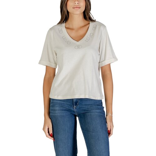 Liu Jo Majice s kratkimi rokavi ECS T-SHIRT M/C TF5143 JS003 Bela Slike