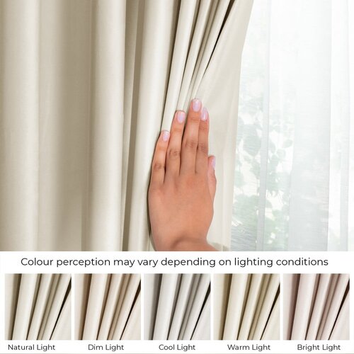 Restilo Bež žametna zavesa za delno zatemnitev 140x245 cm Eyelets &amp;ndash; Slike