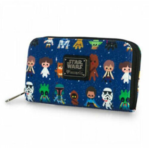 Loungefly denarnica STAR WARS CHAR CUTESY AOP ZIP AROUND Cene