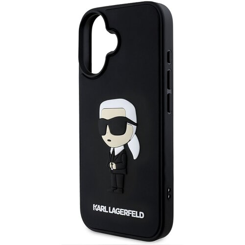 Karl Lagerfeld Silikonski ovitek za iPhone 16 Rubber Ikonik 3D Zdravilo proti oderu, Črna, (5000010292) Cene