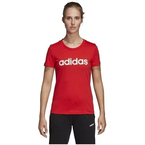 Adidas Majice s kratkimi rokavi Linear Rdeča Slike