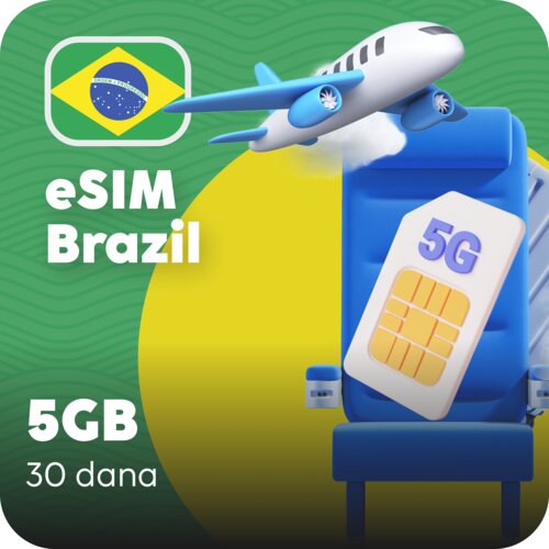 Ananas eSIM Brazil eSIM kartica - 5GB prepaid mobilnih podataka za 30 dana Slike