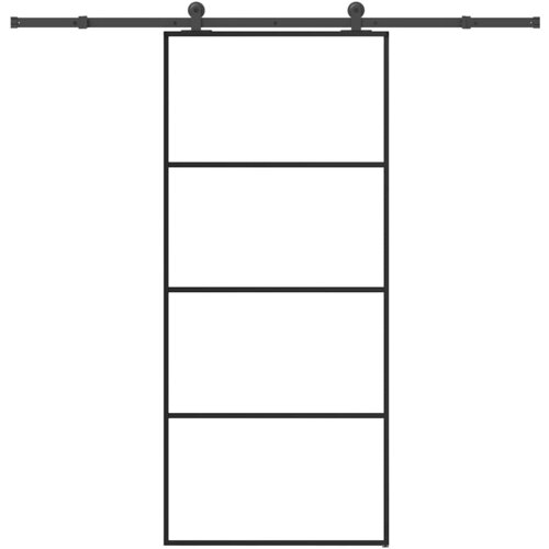 vidaXL Drsna vrata z opremo 90x205 cm ESG steklo in aluminij Cene