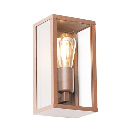 QAZQA Industrijska stenska svetilka rjasto rjava 26 cm IP44 - Charlois Slike