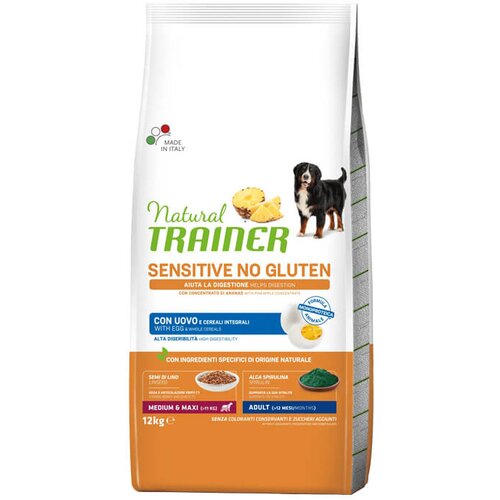 Trainer specialty nutrition sensitive monoproteico medium &amp;amp; maxi adult with egg - hrana za odrasle pse srednjih i velikih rasa - sa jajima (3kg i Slike