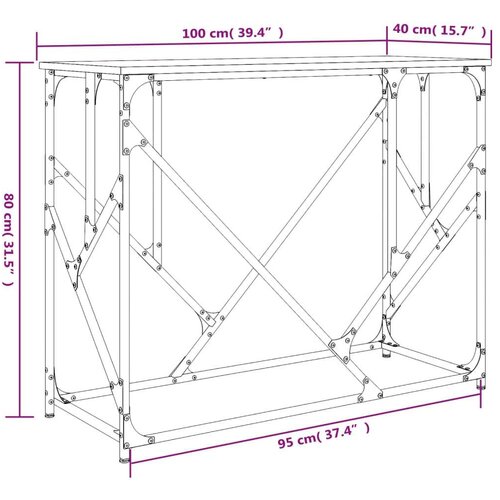  Konzolni stol boja hrasta sonome 100x40x80 cm konstruirano drvo Slike