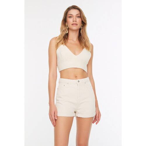 Trendyol Stone Cut Denim Shorts Slike