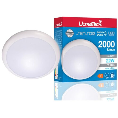 UltraTech Vodotesna LED plafoniera z mikrovalovnim senzorjem gibanja 22W 2000lm 4000K IP66 Cene