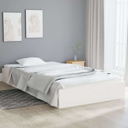  Posteljni okvir bel trden les 90x200 cm, (20684735) Slike