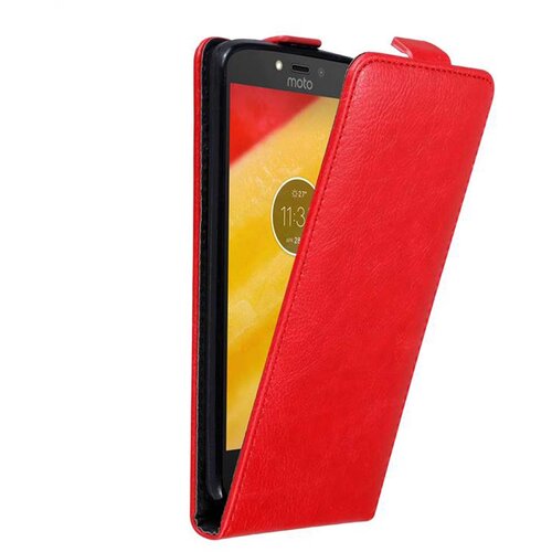 Cadorabo Ohišje, združljivo z Motorola MOTO C PLUS v rdeče jabolko - Zaščitni ovitek v obliki flipa z magnetnim zapiranjem, (20558979) Cene