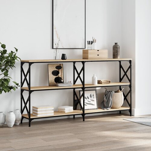 vidaXL Klubska mizica sonoma hrast 156x28x80,5 cm inženirski les Cene