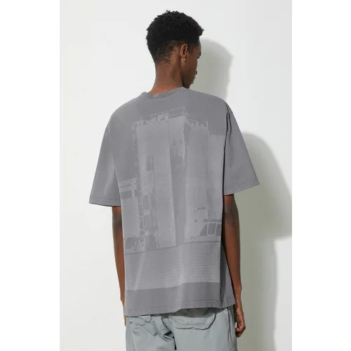A-COLD-WALL* Pamučna majica Discourse T-Shirt za muškarce, boja: siva, s tiskom, ACWMTS187