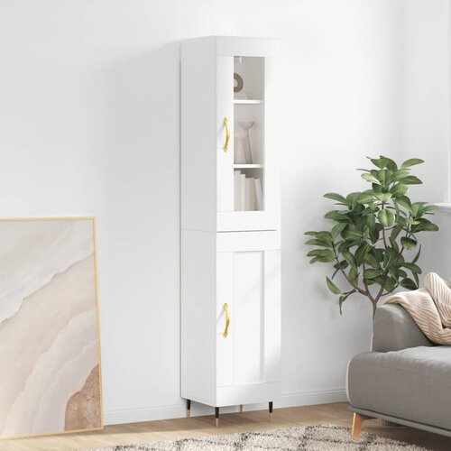  The Living Store Visoka omara bela 34,5x34x180 cm inženirski les - Visoka Omarica, (21441013) Slike