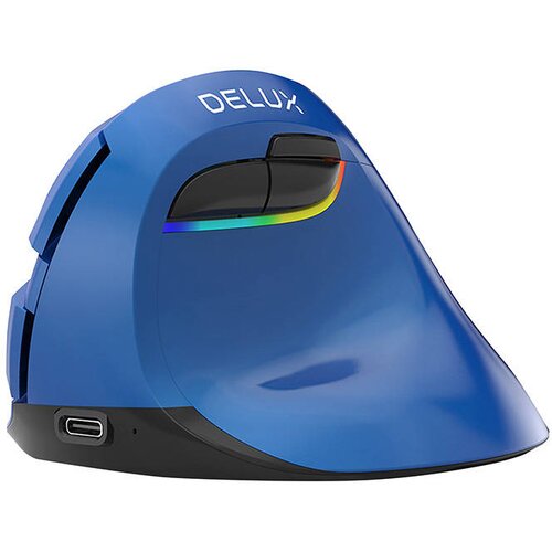 Delux Brezžična navpična miška M618Mini BT/2.4G 4000DPI RGB (modra), (20771510) Cene