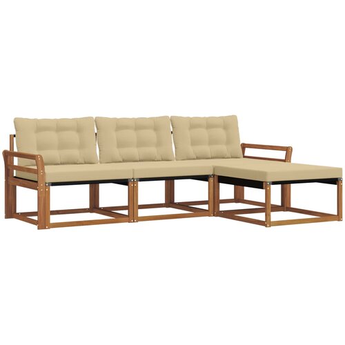  Set vanjskih sofa 4 kom. Prirodna i bež Smeđa 254 x 162,5 x 73 cm Slike