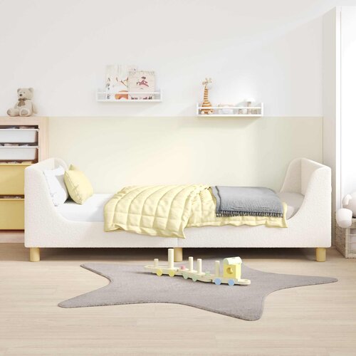  Krevet za djecu s uzglavljem Krema 80 x 200 cm Vuna Slike