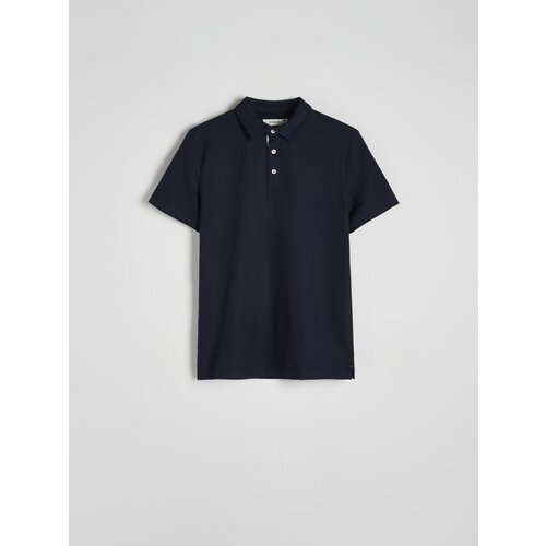 Reserved polo majica regular - mornarsko modra Cene