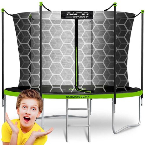Neo-Sport vrtni trampolin 252 cm (8 ft) s unutarnjom mrežom i ljestvama, zeleni Cijene