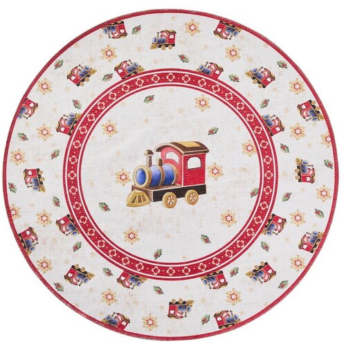 Villeroy Boch Crveni okrugao tepih s božićnim motivom &amp;oslash; 160 cm Toy&amp;#039;s Delight Train &amp;ndash; Slike