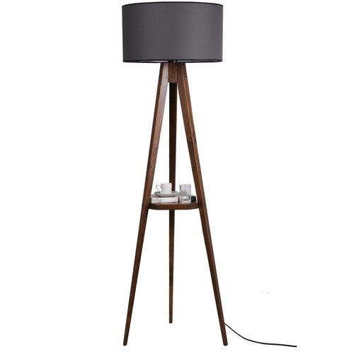 Opviq Črna/rjava stoječa svetilka s tekstilnim senčilom (višina 176 cm) Sehbalı Tripod – Cene