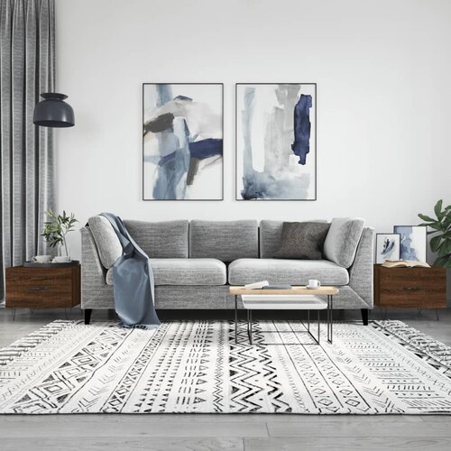 VidaXL Klubske mizice 2 kosa rjavi hrast 50x50x40 cm inženirski les Slike