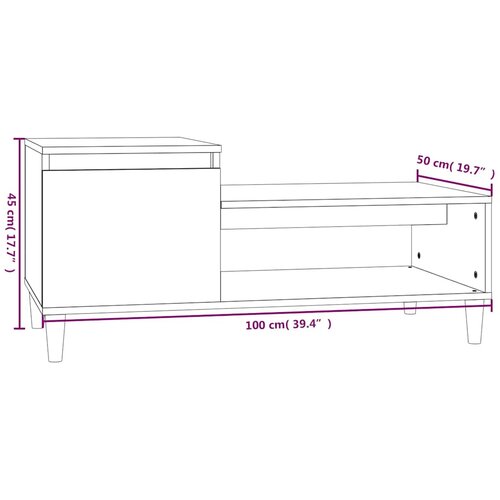 Stolić za kavu boja hrasta 100 x 50 x 45 cm konstruirano drvo Smeđa Slike
