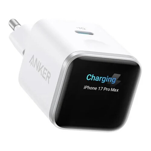 Anker Nano 45W putni zidni punjač sa ekranom, USB-C port, beli Slike