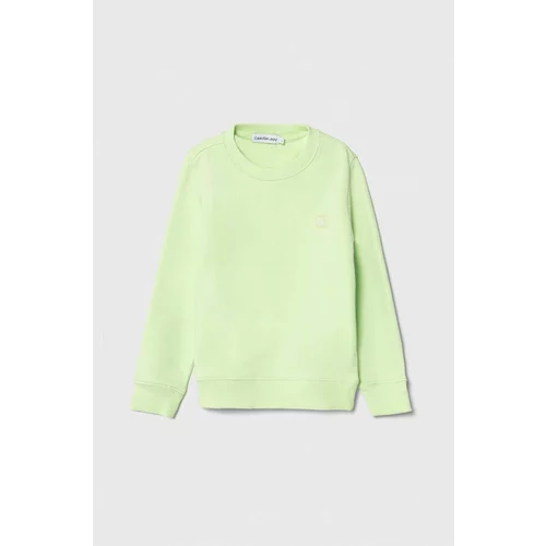 Calvin Klein Jeans Otroški pulover zelena barva