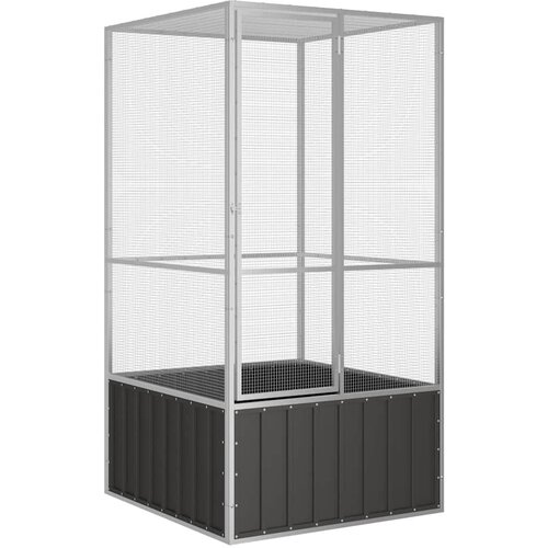  Kavez za ptice antracit 111 x 107 x 211,5 cm pocinčani čelik Slike