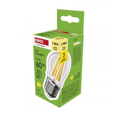 Emos zf6d42 sijalice Led sijalica filament mini globe 5,9w(60w) 806lm e27 ww ( 3450 ) Cene