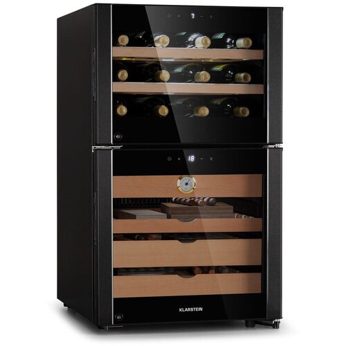 Klarstein el dorado 108, humidor i hladnjak za vino, crna Cijene