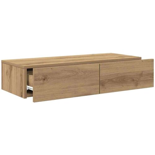 VidaXL zidna polica s ladicama umjetnički hrast 80x33x17 cm - hrast artisan 80 x 33 x 17 cm 1 Slike