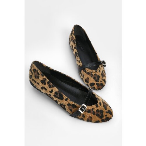 Marjin Women's Banded Flats Flats Leopard Scalloped Cene