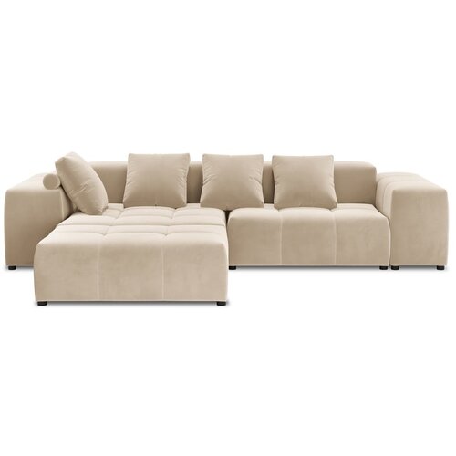 Cosmopolitan Design Bež bar&amp;scaron;unasta kutna garnitura (varijabilna) Rome Velvet - Slike