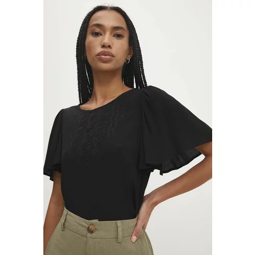 Answear Lab Bluza za žene, boja: crna, s aplikacijom