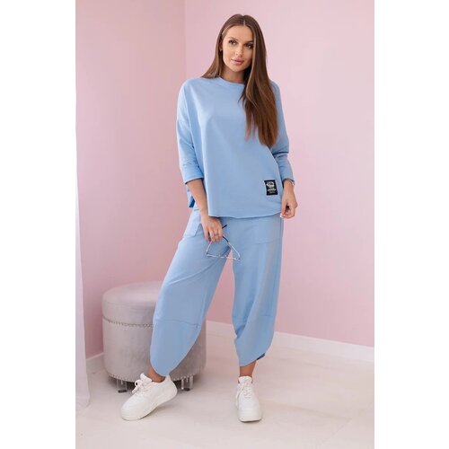 Kesi Set of cotton sweatshirt pants in blue Slike