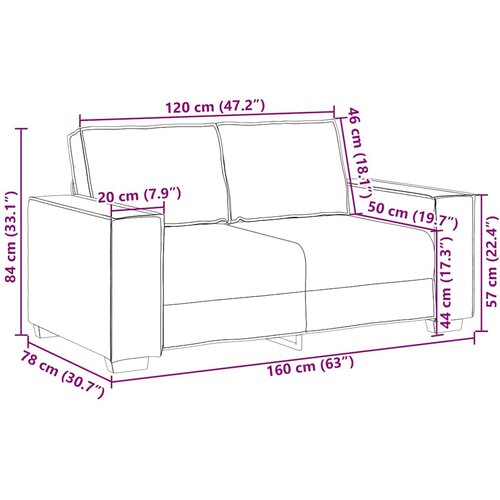  Dvosjed Boja cappuccina 160 cm Lažna koža Slike