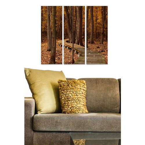Wallity MDF1432252 multicolor decorative mdf painting (3 pieces) Cene