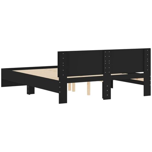 VidaXL Okvir za krevet s uzglavljem crni 150x200 cm Slike