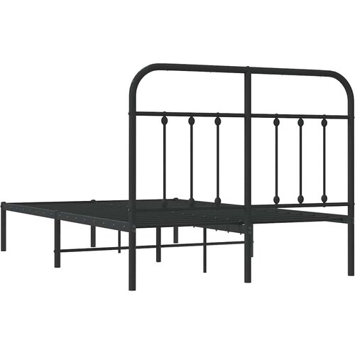 Metalni okvir za krevet s uzglavljem crni 120x200 cm Slike