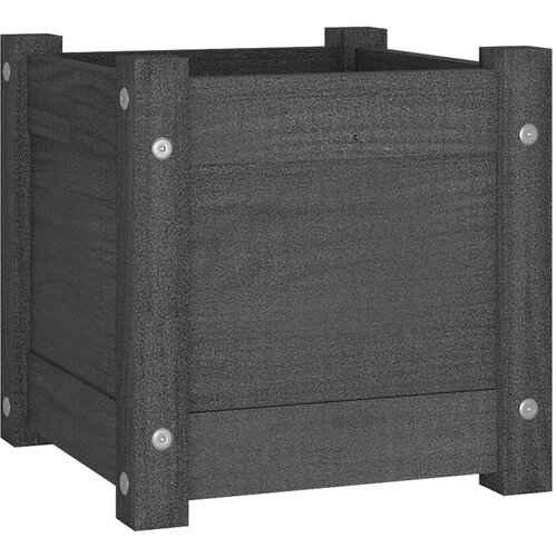  Vrtne sadilice 2 kom sive 31 x 31 x 31 cm od masivne borovine Slike