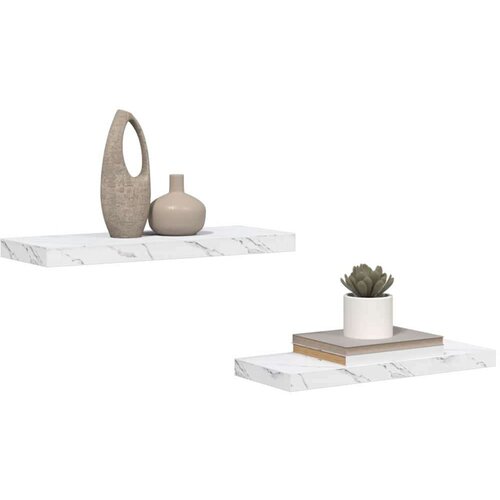  Polica na zidu Zidne 2 pcs Bijeli mramor 60 x 23 5 x 4 cm Slike